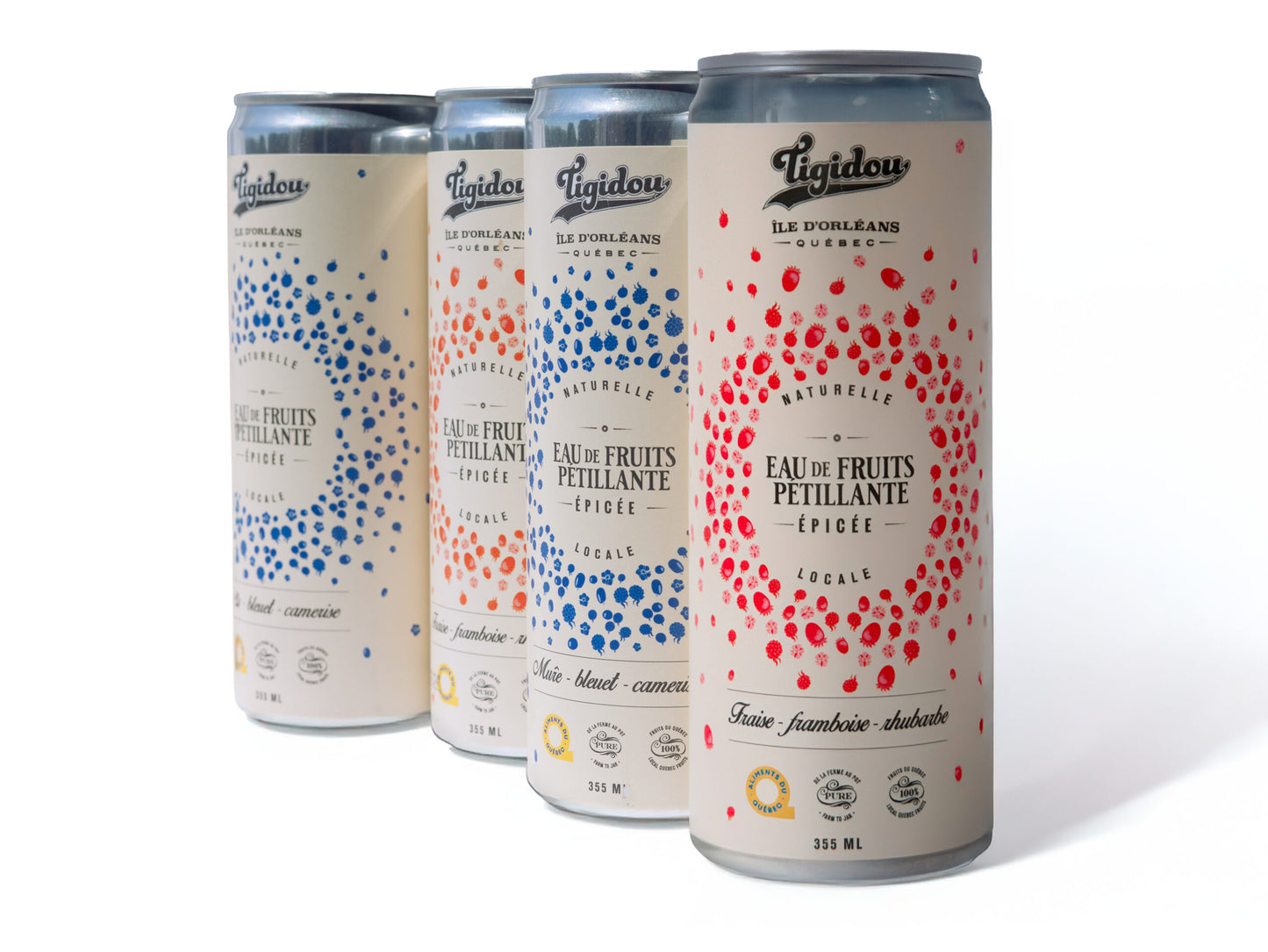 4 Pack - Eaux de fruits pétillantes épicées