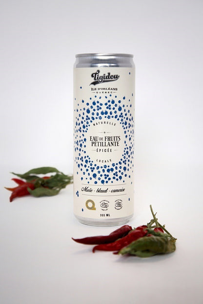 Eau de fruits pétillante épicée bleuet, mûre et camerise