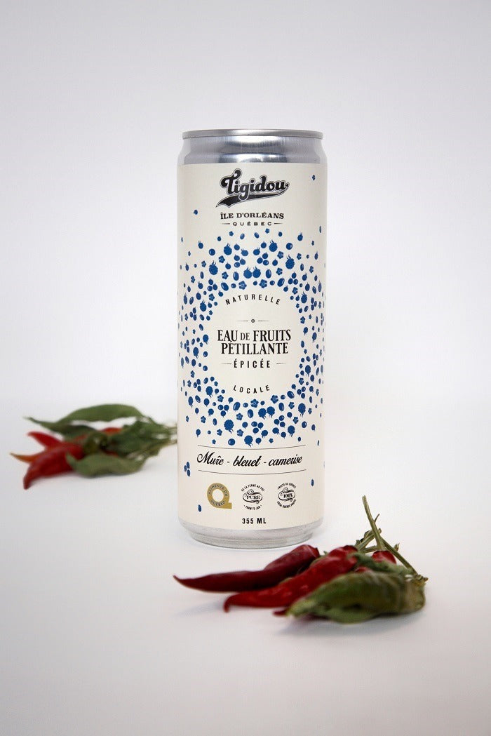 Eau de fruits pétillante épicée bleuet, mûre et camerise