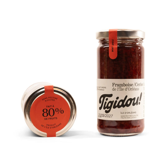 Confiture framboise cerise griotte