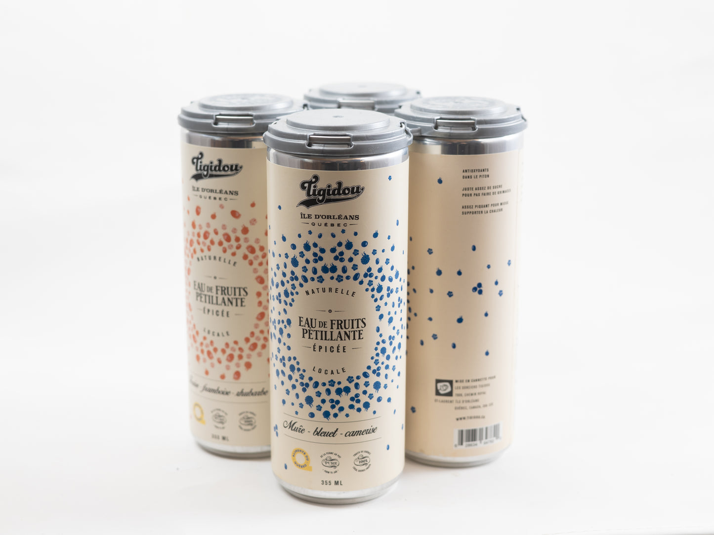 4 Pack - Eaux de fruits pétillantes épicées